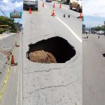 Informan sobre colapso en tubería de carretera a Masaya