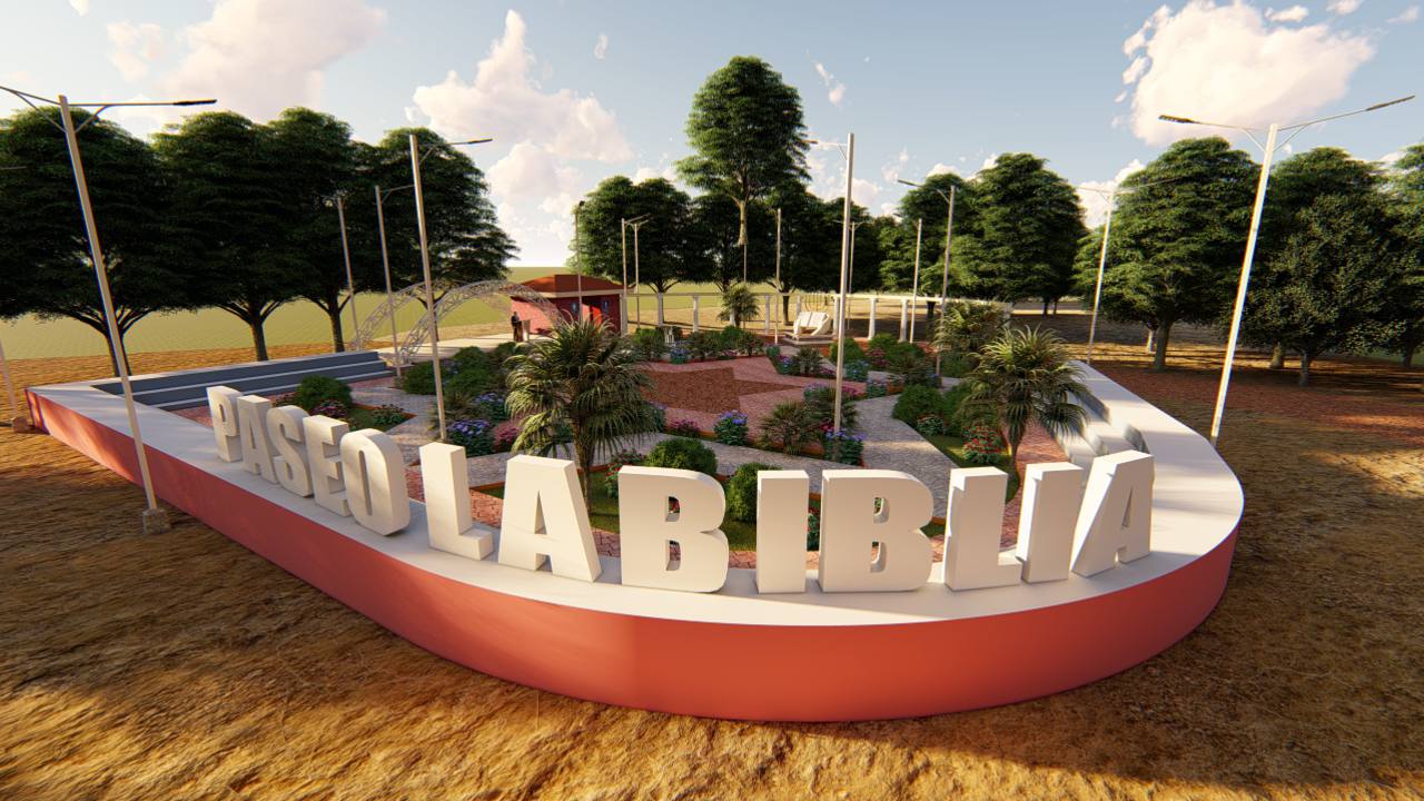 Construyen segunda etapa del Paseo de la Biblia en Villa El Carmen