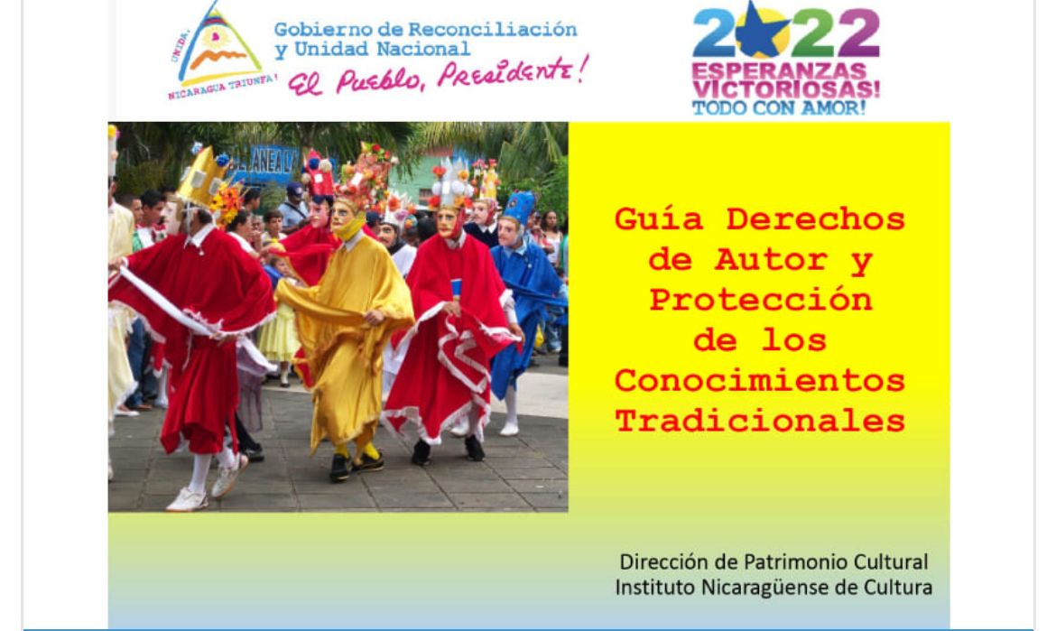 Nicaragua posee guía de derechos de autor y protección de los conocimientos tradicionales