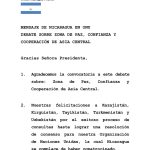 Nicaragua participa en debate sobre el establecimiento de Asia Central como Zona de Paz