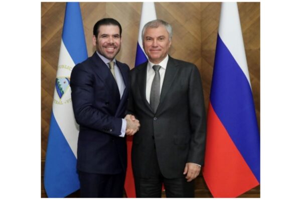 Delegación de Nicaragua en reunión con el Presidente de la Duma Estatal de la Federación de Rusia