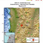 Un evento sísmico de 5,6 se registró en Colombia