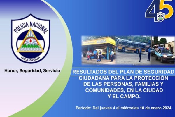 Policía Nacional Garantiza Seguridad Ciudadana y Humana en Nicaragua