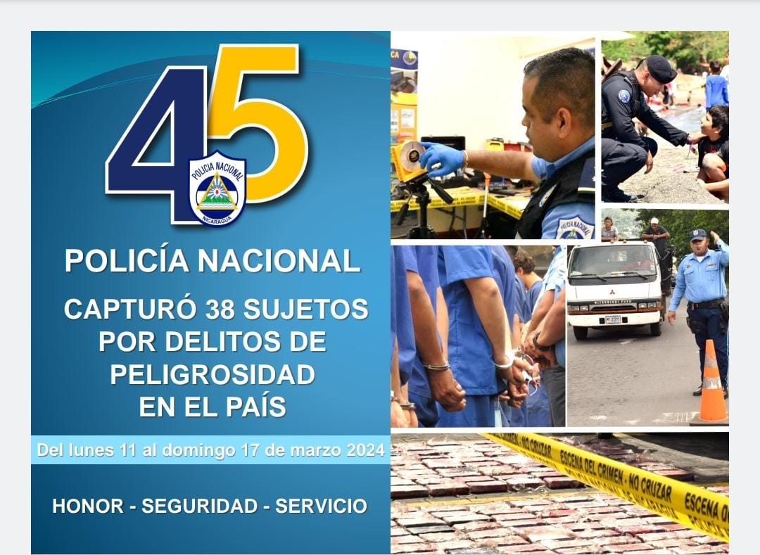 38 sujetos fueron capturados por delitos de peligrosidad a nivel nacional