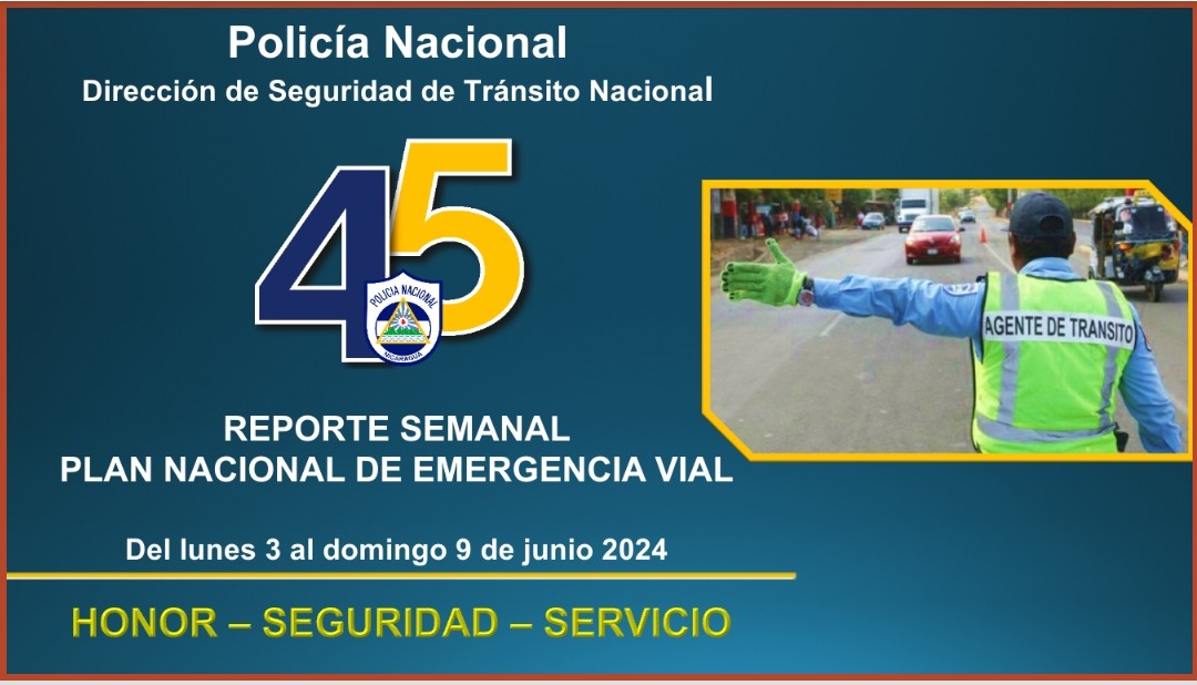 Accidentes de tránsito disminuyen en Nicaragua