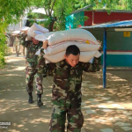 Ejército de Nicaragua, realiza cargue, traslado y descargue de Merienda Escolar en el municipio de Ciudad Sandino
