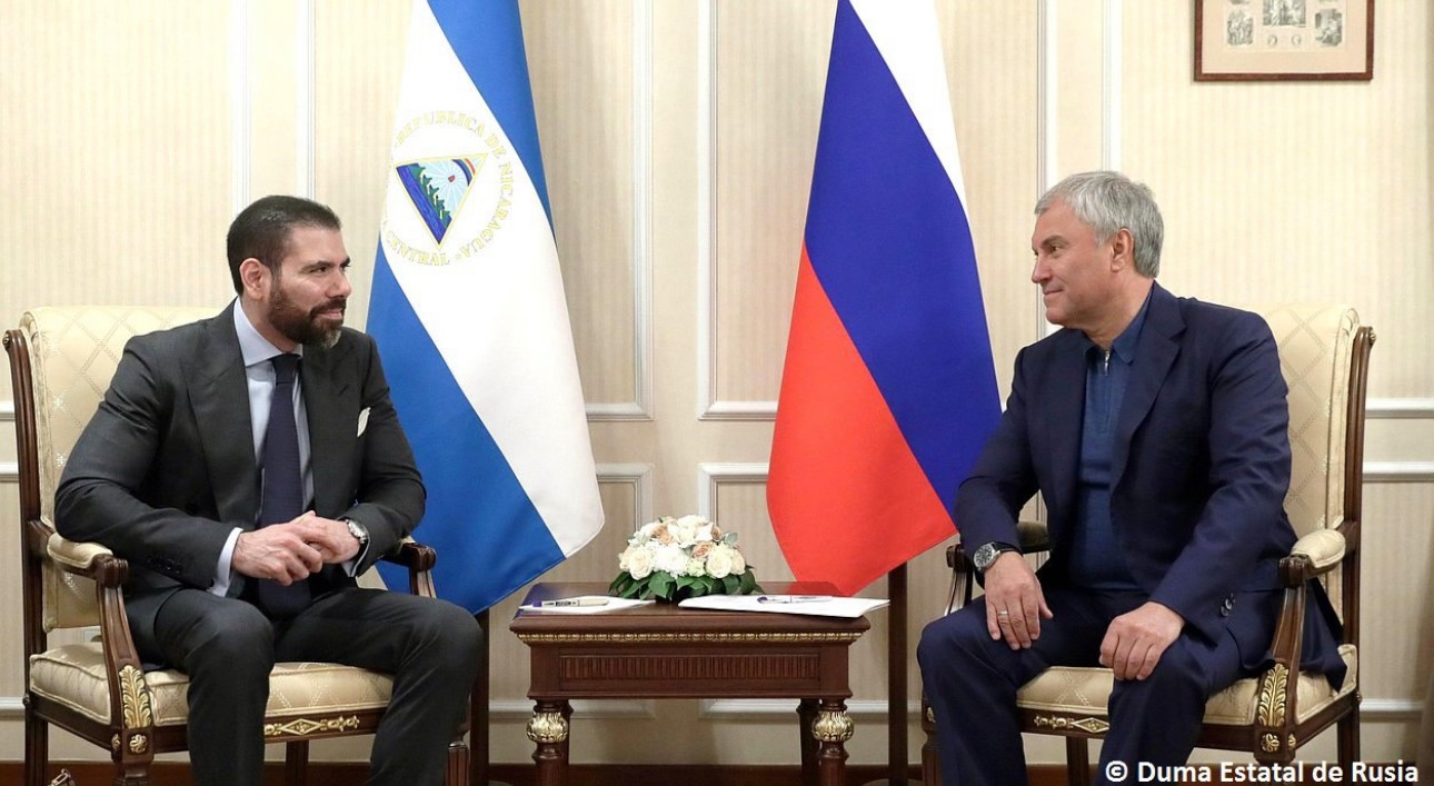Presidente de duma de Rusia, Vyacheslav volodin, recibe A Laureano Ortega Murillo Representante del presidente de Nicaragua