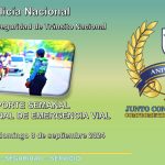 Policía Nacional presenta informe de seguridad vial del 2 al 8 de septiembre de 2024
