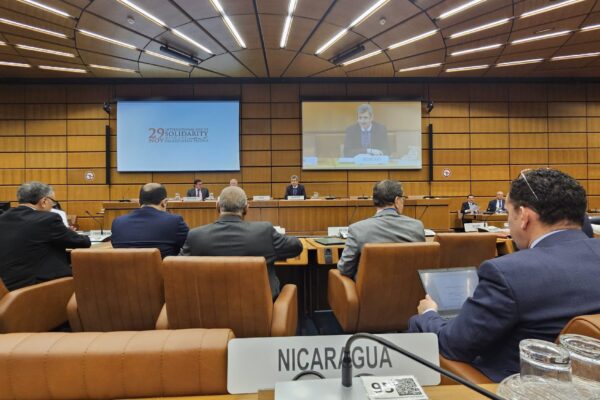 Embajada de Nicaragua en Austria muestra solidaridad con Palestina en el Día Internacional de la Solidaridad