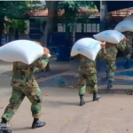 Ejército de Nicaragua realiza descarga de merienda escolar en la escuela “El Progreso” en Matagalpa