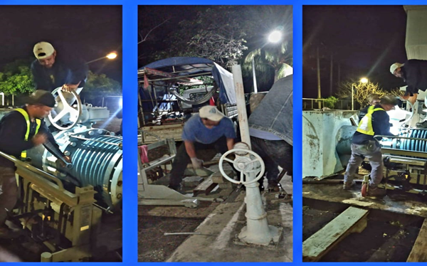 ENACAL concluye trabajos de mantenimiento en equipos de bombeo del Lago Cocibolca