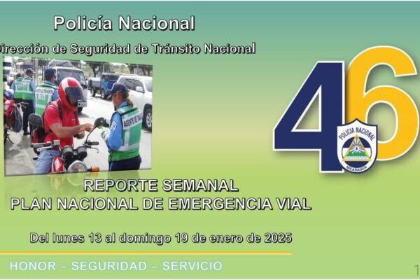 Policía de Nicaragua reporta disminución de accidentes de tránsito