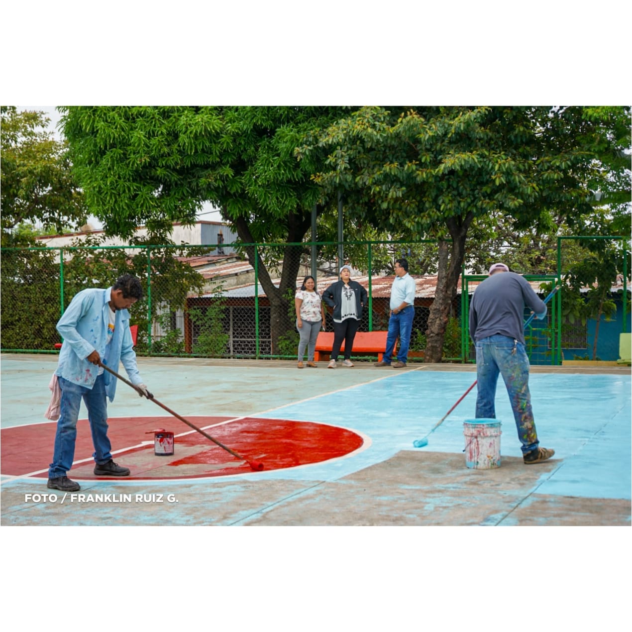 Supervisan rehabilitación del Parque Omar Torrijos de Managua