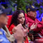Acto central en conmemoración del 46 Aniversario de fundación de la Fuerza Aérea y defensa Anti-Aérea del Ejército de Nicaragua/ Declaraciones de Cra Rosario y del Cmdte Daniel después del acto