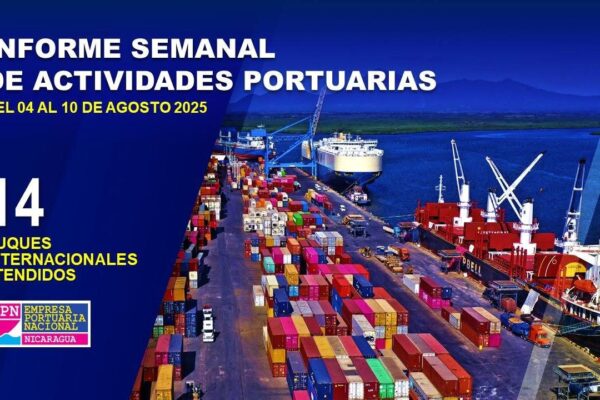 Puertos de Nicaragua movilizan más de 79 mil toneladas de carga internacional en una semana