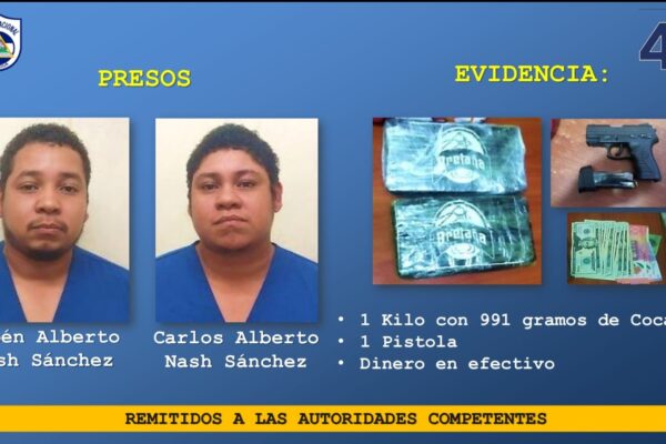 Golpe al narcotráfico en Bilwi: Policía incauta casi 2 kilos de cocaína