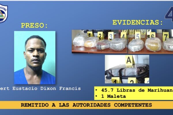 Detienen a sujeto que transportaba 45.7 libras de marihuana en bus intermunicipal