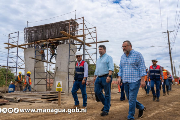 Avanza construcción de nuevo paso elevado en Carretera Vieja a León para agilizar tráfico en Managua