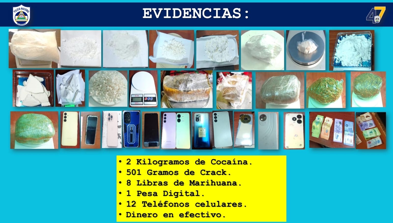 Operativos policiales dejan 74 detenidos y decomiso de drogas en todo el país