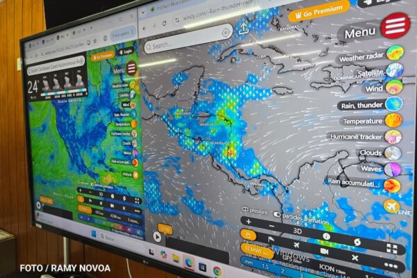 INETER pronostica lluvias persistentes en la Costa Caribe y ambiente caluroso en el Pacífico durante la semana