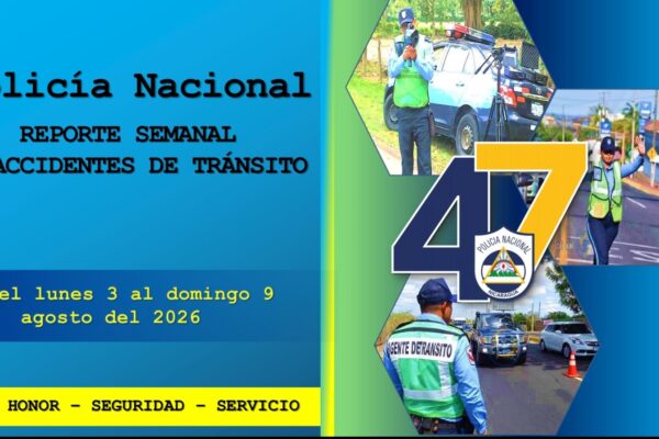 Más de 1,200 colisiones fueron registradas en una semana en Nicaragua