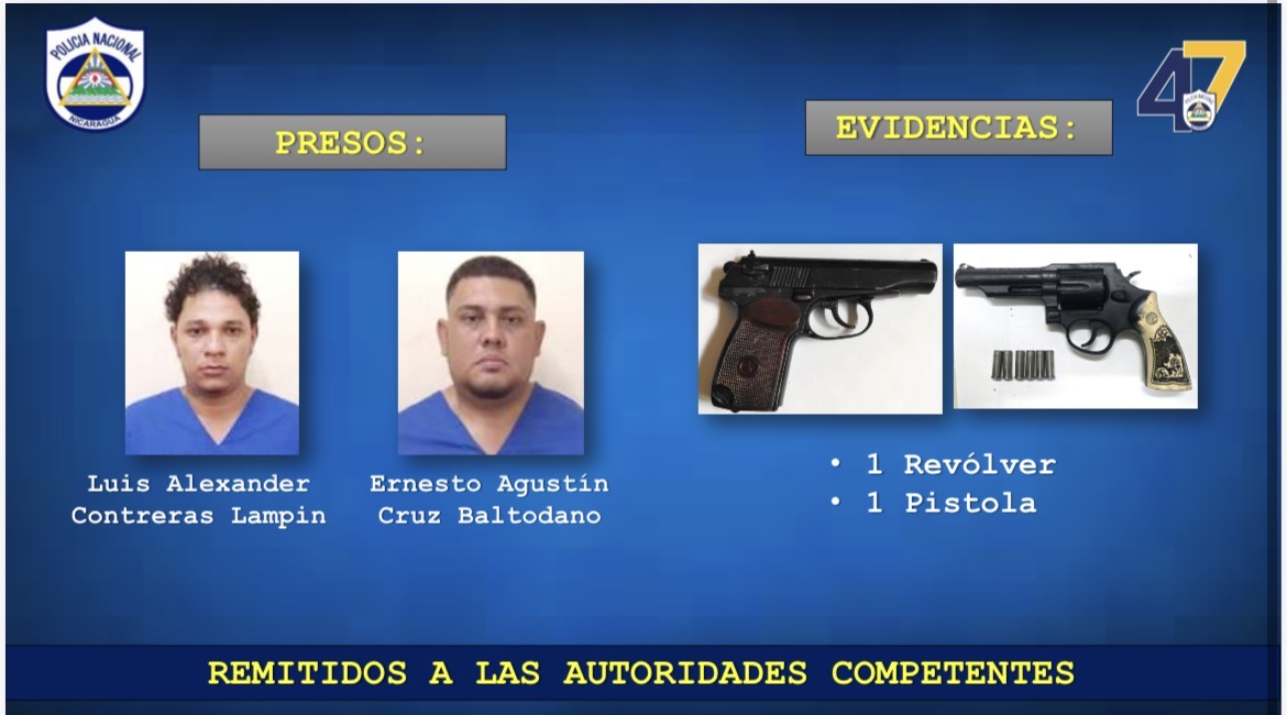 Policía Nacional captura a dos presuntos autores de doble homicidio en Nagarote